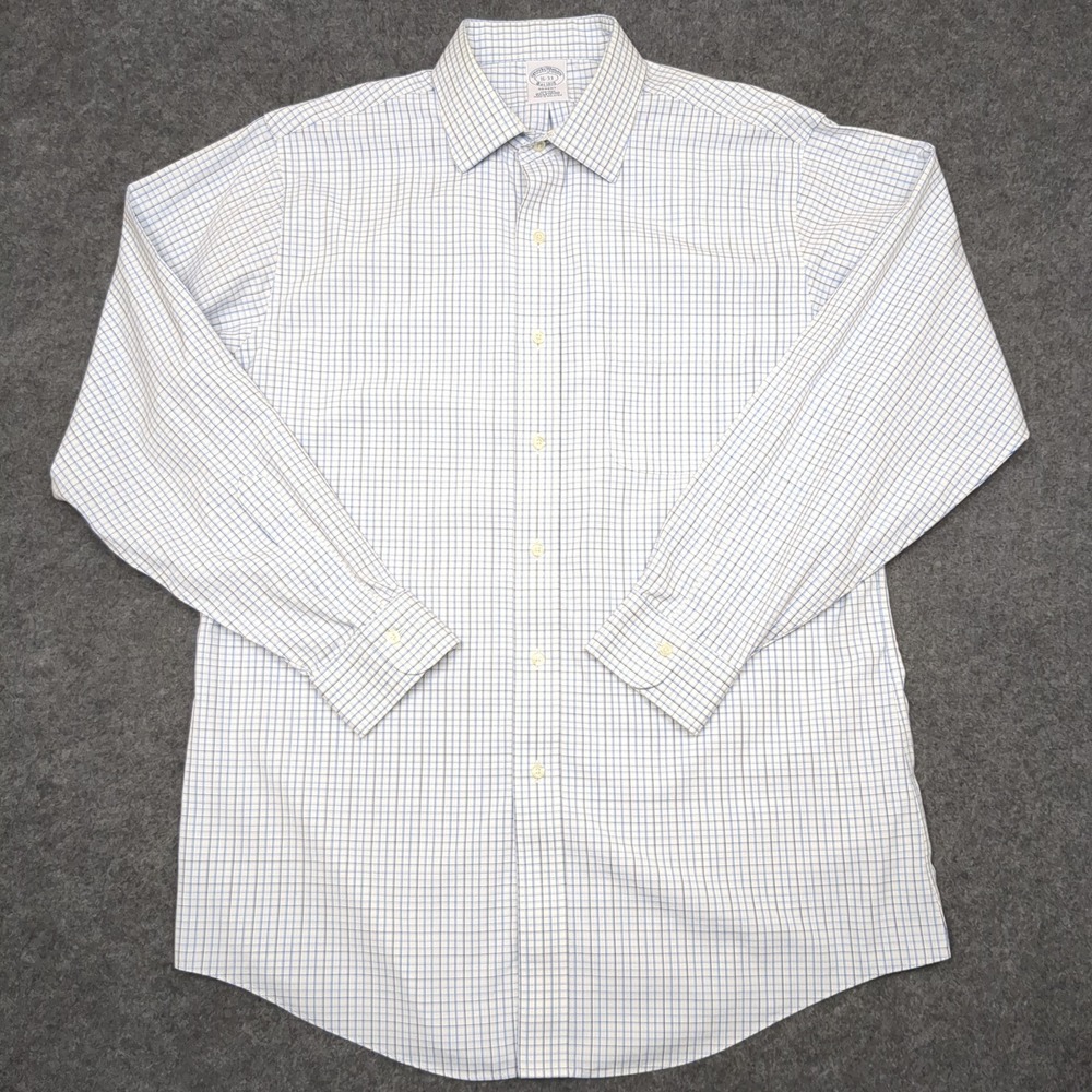 Brooks Brothers Regent Fit Men's Dress Shirt Size 16-33 Blue Plaid Non‎ Iron - Picture 2 of 9